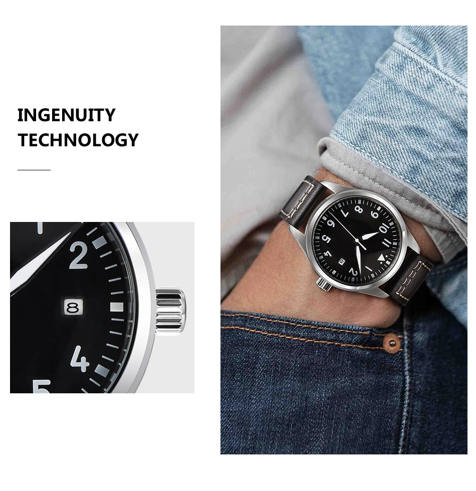 Men's Classic Black / Blue Dial Luminous Automatic Seagull or ST1612 2813 Sports Mechanical Watch AAA High Quality 40mm