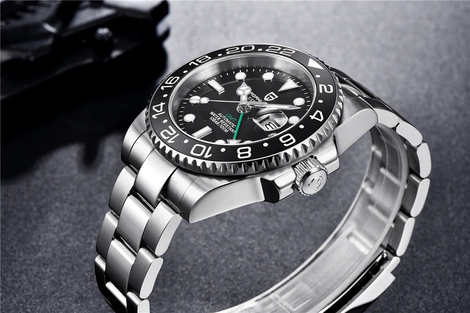 PAGANI DESIGN Top Brand Men Mechanical Wristwatches Luxurys Ceramic Bezel GMT Watches Automatic 100m Waterproof Watch for Men