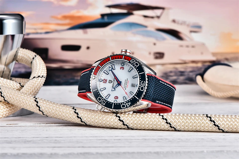 PAGANI DESIGN 42MM Japan movement Men Mechanical Watch 100M Waterproof Sapphire Crystal Ceramic Bezel Men Automatic Wristwatches