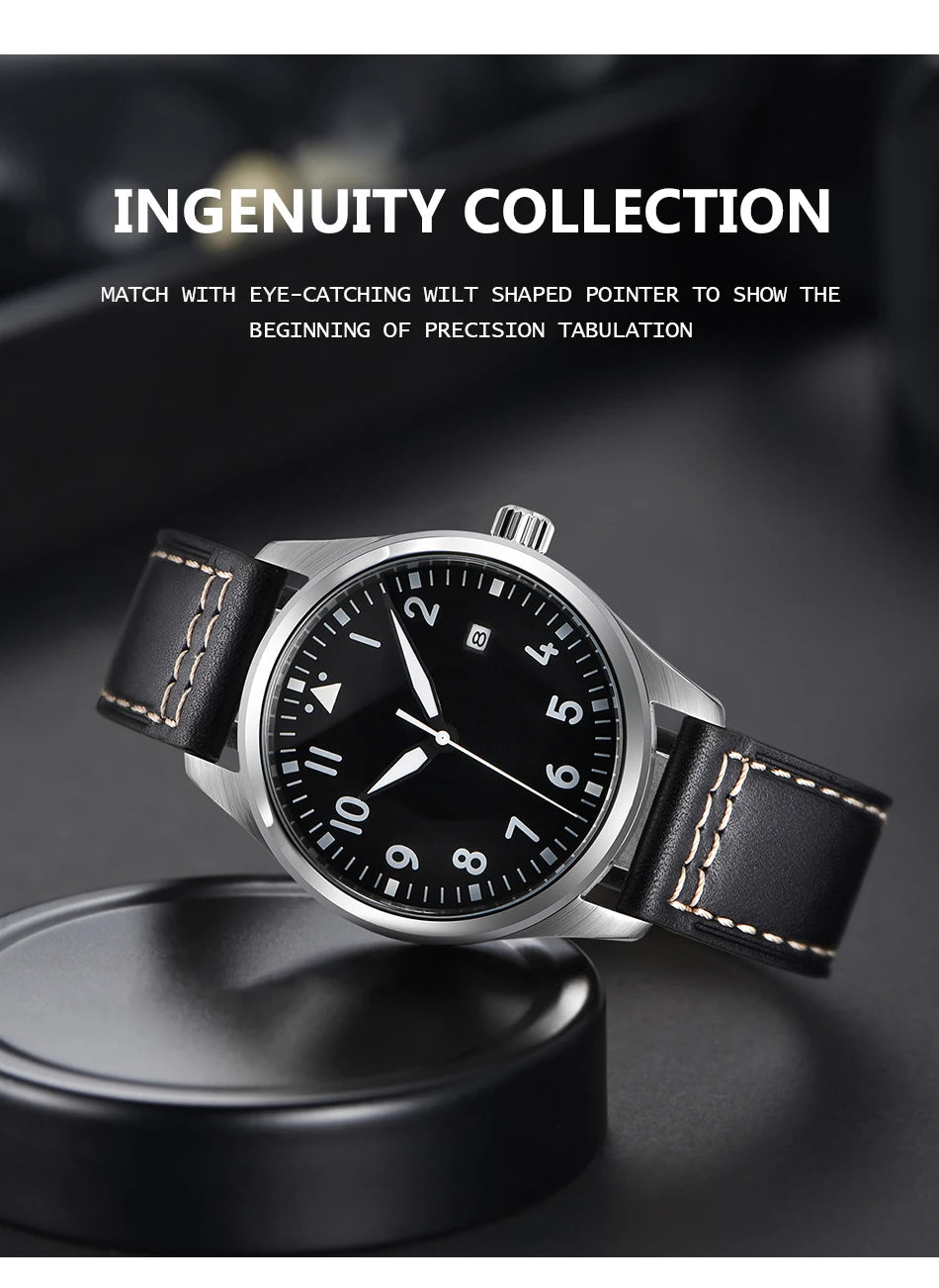 Men's Classic Black / Blue Dial Luminous Automatic Seagull or ST1612 2813 Sports Mechanical Watch AAA High Quality 40mm