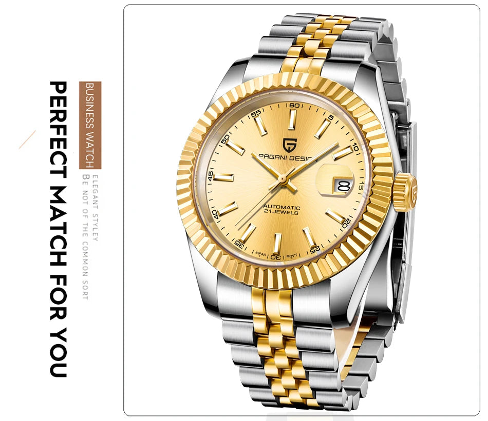 2025 New PAGANI DESIGN DD40 Two Tone Men Watches Mechanical Top Brand Luxury Automatic Watch Men 100M Waterproof Watches For Men