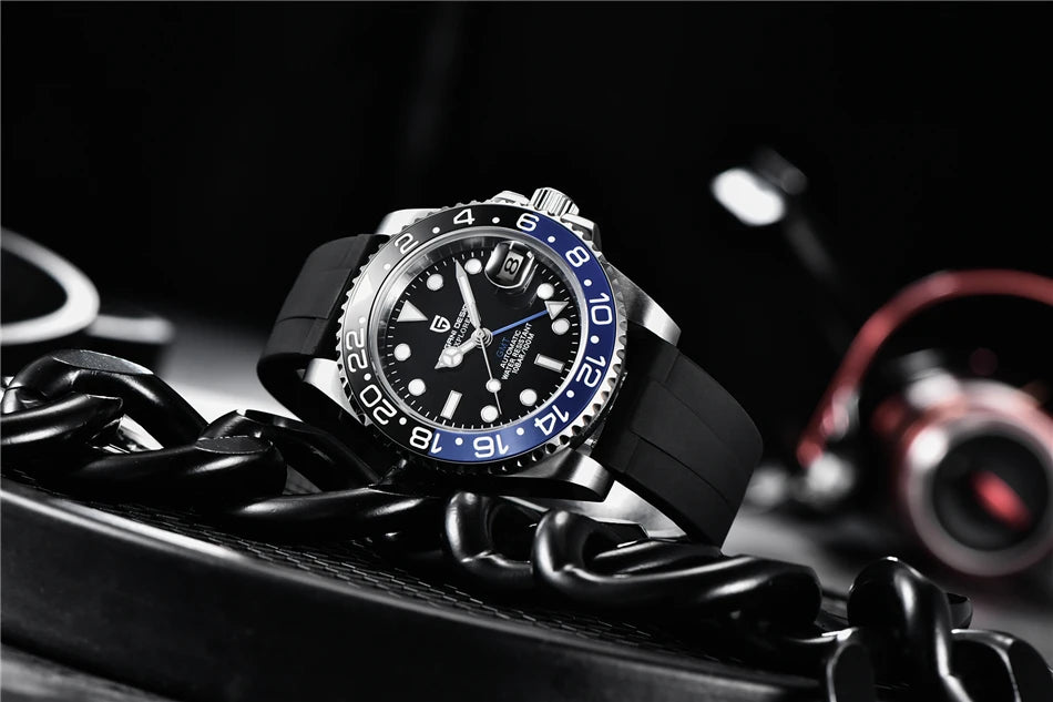 PAGANI DESIGN Top Brand Men Mechanical Wristwatches Luxurys Ceramic Bezel GMT Watches Automatic 100m Waterproof Watch for Men