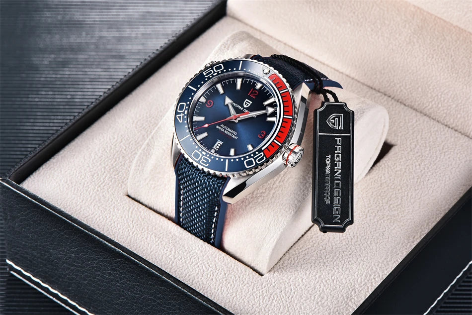 PAGANI DESIGN 42MM Japan movement Men Mechanical Watch 100M Waterproof Sapphire Crystal Ceramic Bezel Men Automatic Wristwatches