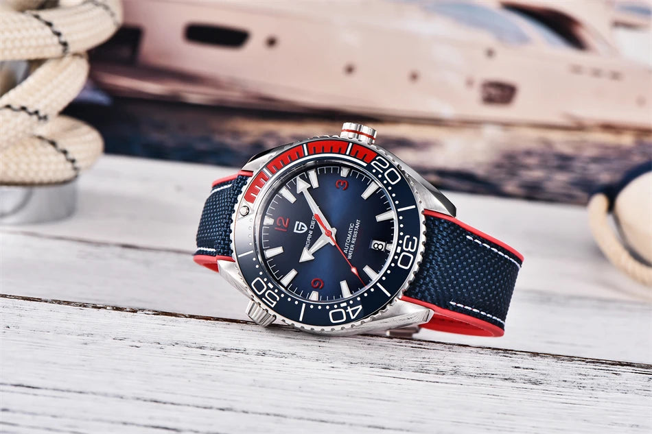 PAGANI DESIGN 42MM Japan movement Men Mechanical Watch 100M Waterproof Sapphire Crystal Ceramic Bezel Men Automatic Wristwatches