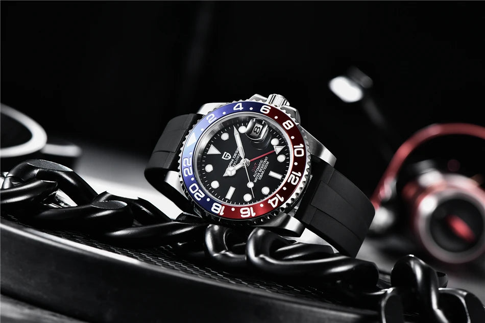 PAGANI DESIGN Top Brand Men Mechanical Wristwatches Luxurys Ceramic Bezel GMT Watches Automatic 100m Waterproof Watch for Men