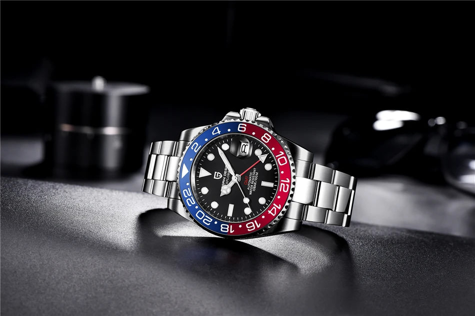 PAGANI DESIGN Top Brand Men Mechanical Wristwatches Luxurys Ceramic Bezel GMT Watches Automatic 100m Waterproof Watch for Men