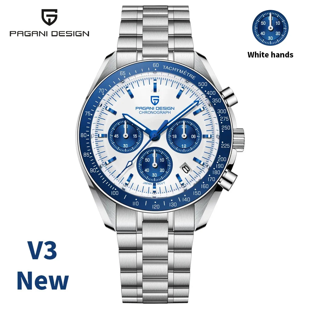 PAGANI DESIGN 2025 New AK Project Men's Watches Luxury Quartz Wrist Watch For Men AR Sapphire Speed Chronograph Automatic Date