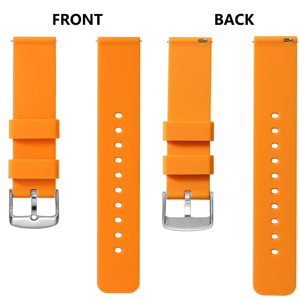 Silicone Watch Bands 14/16/18/19/20/21/22/24 mm Soft Quick Release Rubber Watch Bands Samsung Galaxy, Garmin Huawei Watch Straps