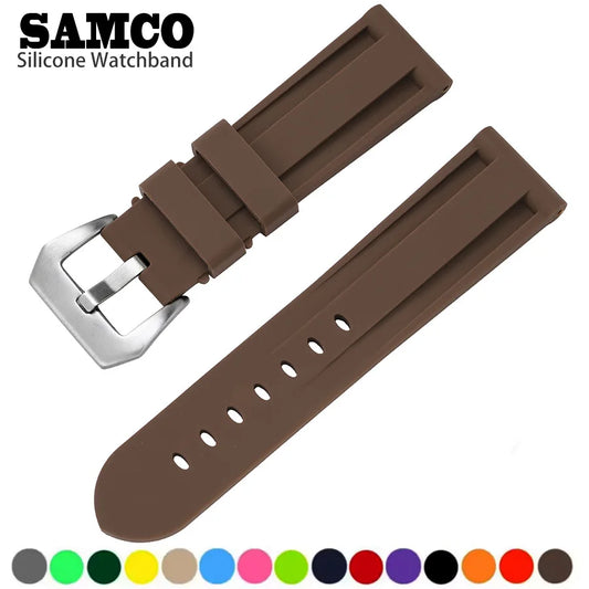 Silicone Watch Bands 20/22/24/26mm Soft Comfortable Rubber Watch Bands Compatible with Panerai Watch Straps accessories