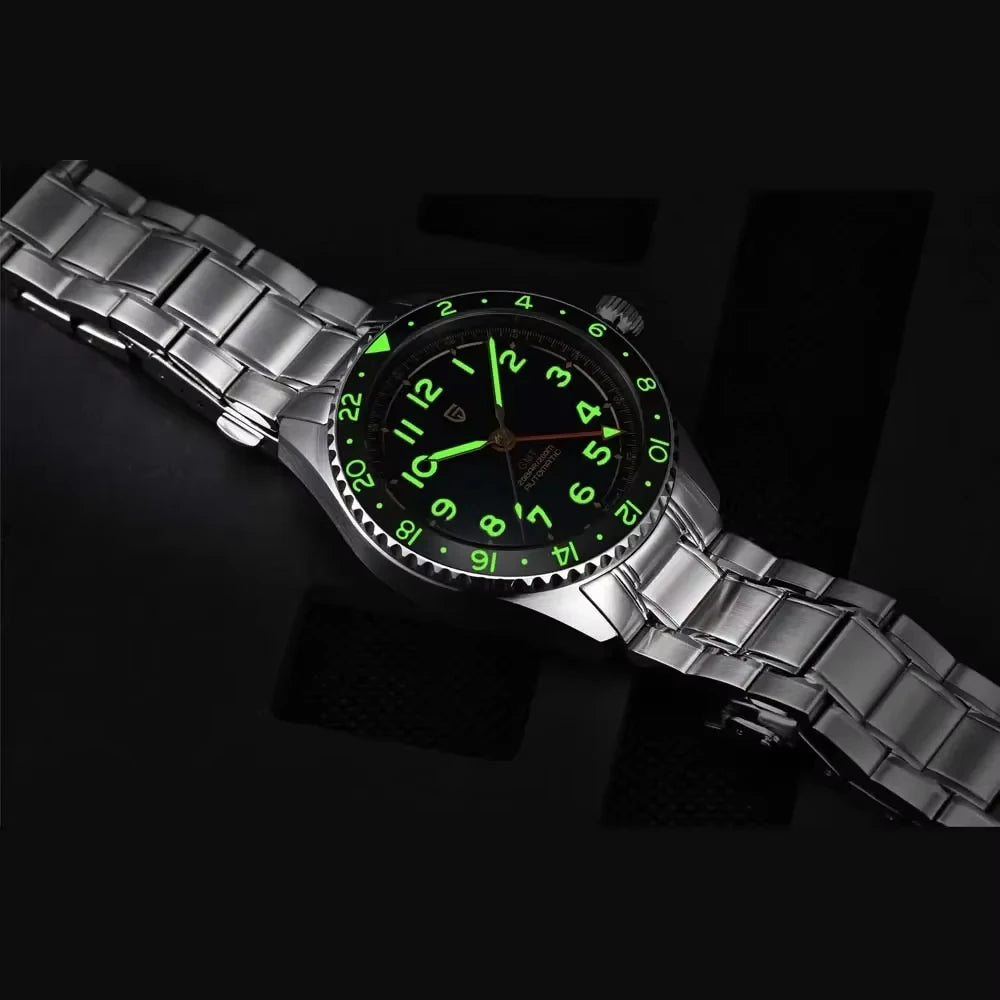2025 New PAGANI DESIGN NH34 GMT Men's Automatic Mechanical Watch Stainless Steel Sapphire 20Bar Diving reloj hombre PD1784
