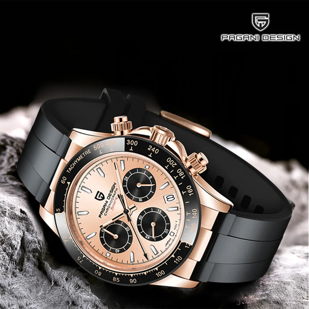 Pagani 2025 latest design men's luxury quartz watch high-quality sapphire glass VK63 fashion men's chronograph 100 m waterproof