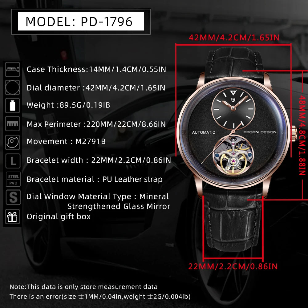PAGANI DESING Watch 2025 New Simple Men Mechanical Watches Top Brand Business Waterproof 10Bar Leather Automatic Watch for Men