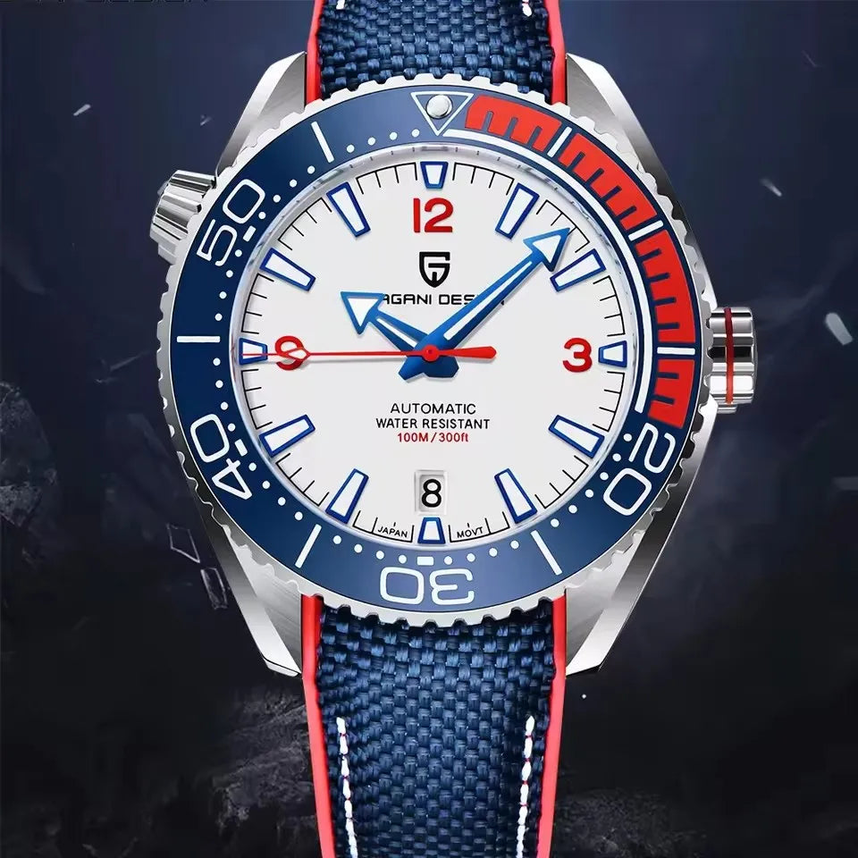 PAGANI DESIGN 42MM Japan movement Men Mechanical Watch 100M Waterproof Sapphire Crystal Ceramic Bezel Men Automatic Wristwatches