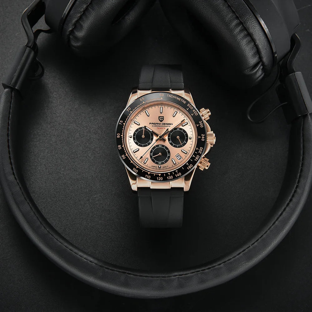 Pagani 2025 latest design men's luxury quartz watch high-quality sapphire glass VK63 fashion men's chronograph 100 m waterproof