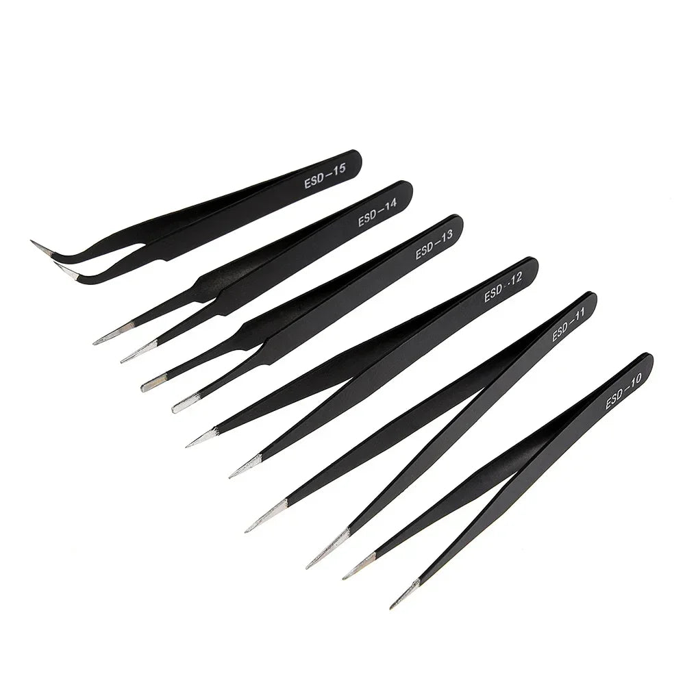 Watch Tweezers Tool ESD Anti-Static Steel  Watches Repair Tool Maintenance Industrial Electronic Tweezer Watchmaker Magnifier