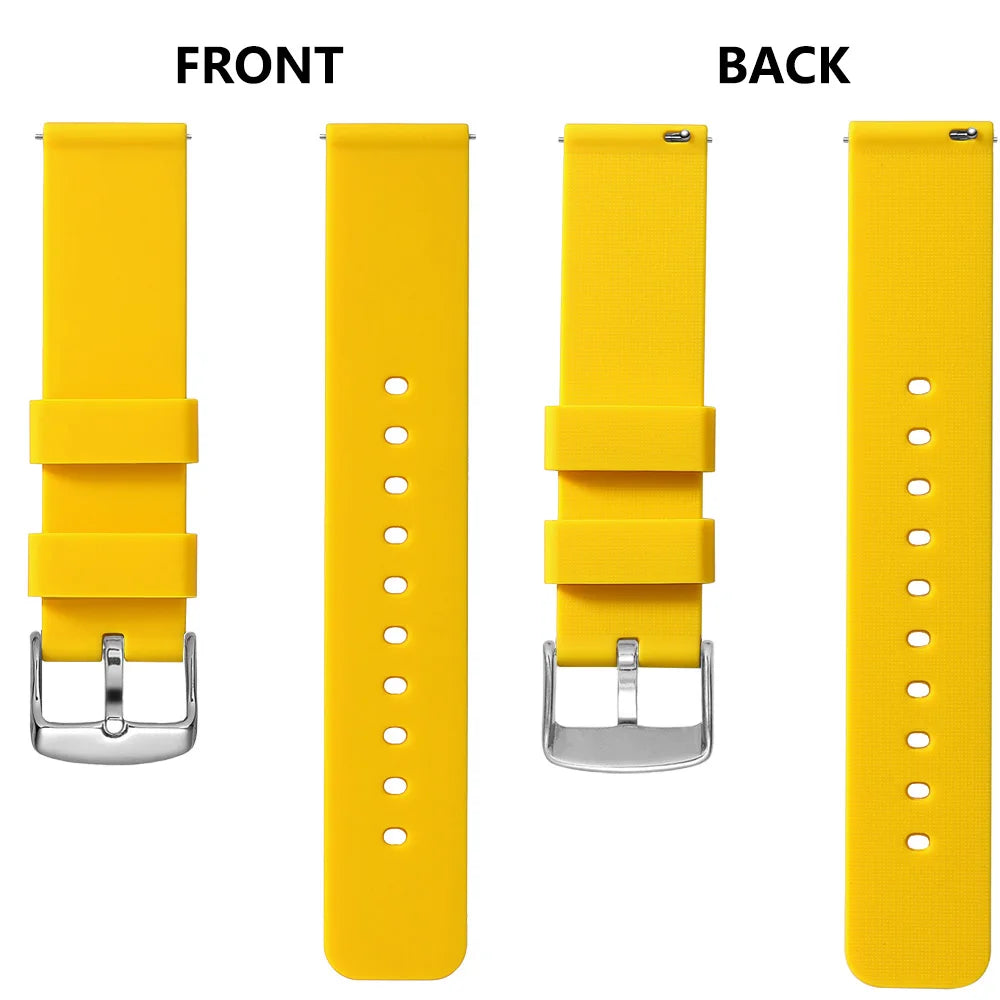Silicone Watch Bands 14/16/18/19/20/21/22/24 mm Soft Quick Release Rubber Watch Bands Samsung Galaxy, Garmin Huawei Watch Straps