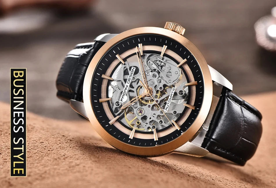 PAGANI DESIGN New Luxury Automatic Mechanical Watch Simple Sports Waterproof Leisure Retro Leather Business Watches for Man