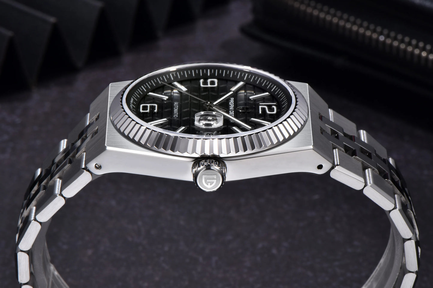 PAGANI DESIGN Men Watches 2025 New 3D Rhombus Dial Automatic Watch Men Stainless steel Mechanical Wristwatch Men For MIYOTA 8215