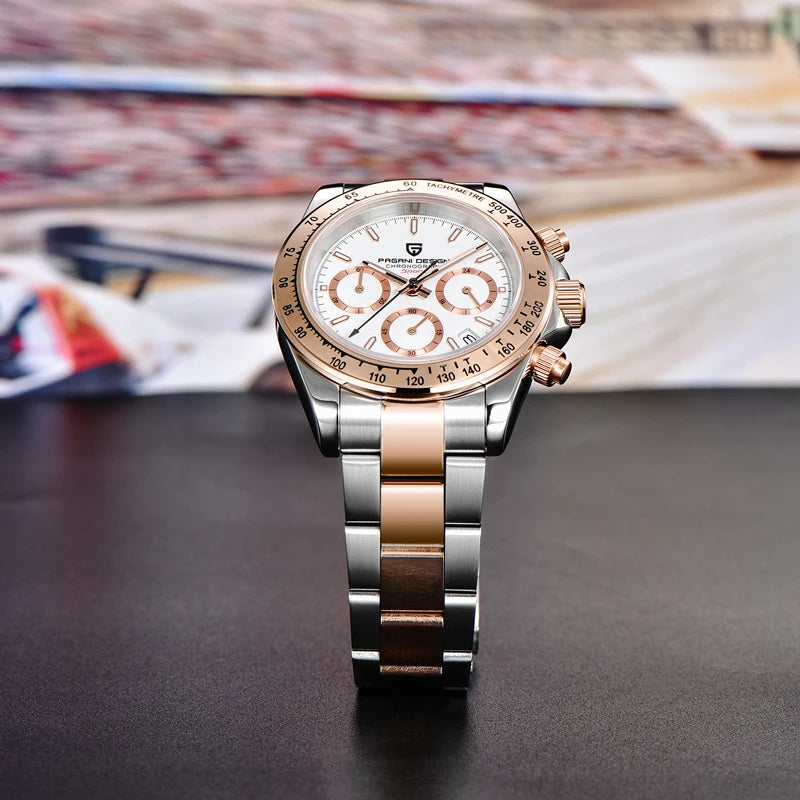 PAGANI DESIGN 2025 New Gold 1644 Men's Watches Top Brand Luxury Mens Quartz Wrist Watch Men Watch Men Sport Chronograph+Gift Box