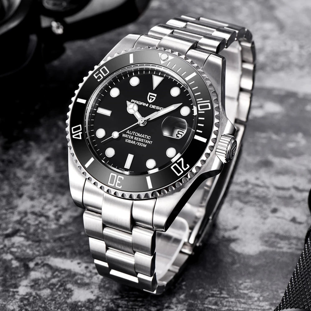 2024 New PAGANI DESIGN 43MM Men Mechanical Watches Luxury Ceramic Bezel 120 Clicks Automatic Watch 100M Waterproof Watch for Men