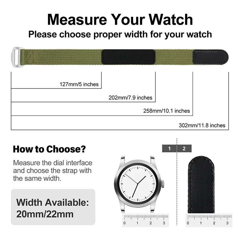 Nylon Watch Strap 20mm 22mm Sports Fabric Wristband Belt Universal Replacement Sport Watch Bands Wristwatch Bracelet