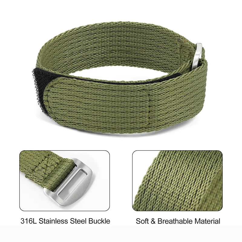 Nylon Watch Strap 20mm 22mm Sports Fabric Wristband Belt Universal Replacement Sport Watch Bands Wristwatch Bracelet