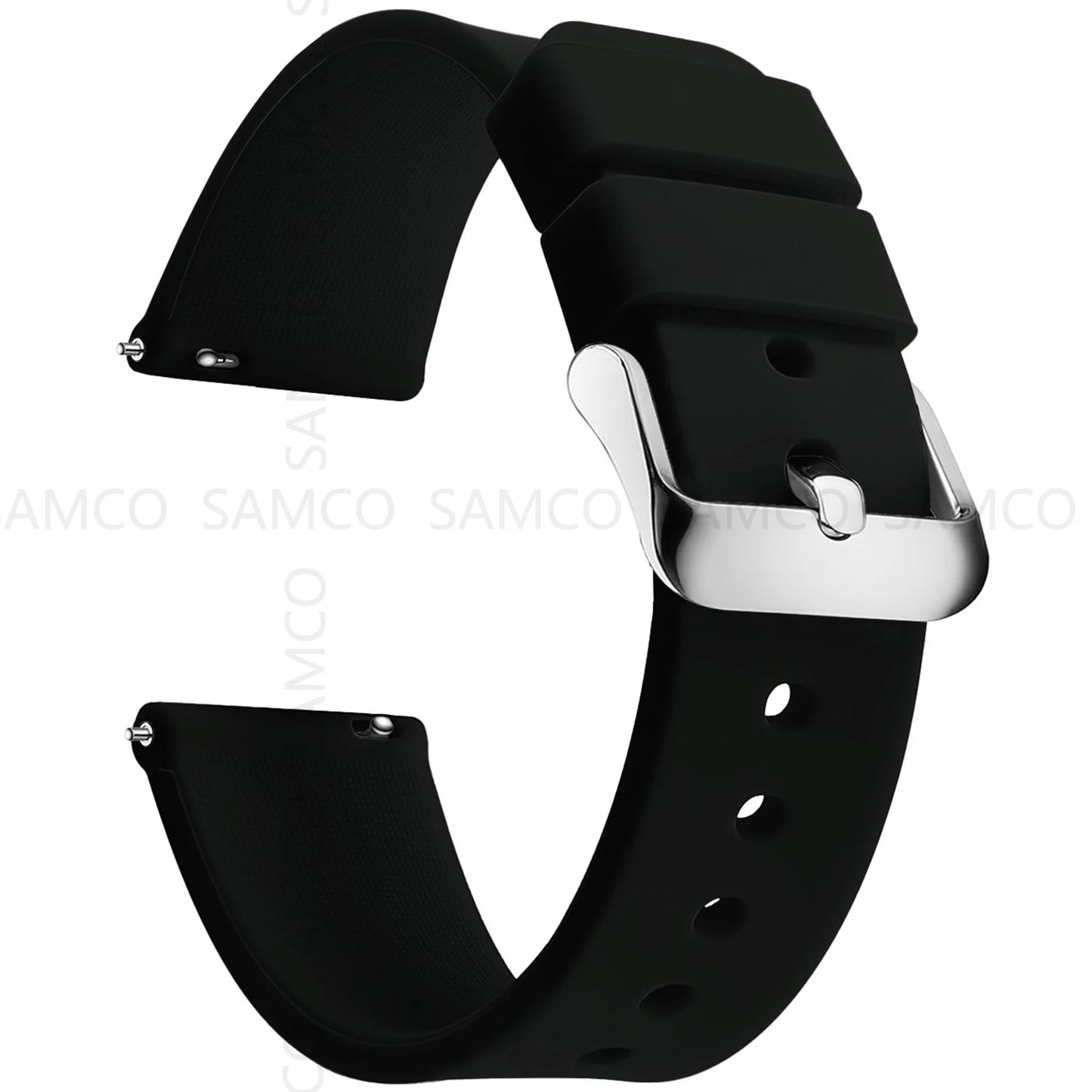 Silicone Watch Bands 14/16/18/19/20/21/22/24 mm Soft Quick Release Rubber Watch Bands Samsung Galaxy, Garmin Huawei Watch Straps