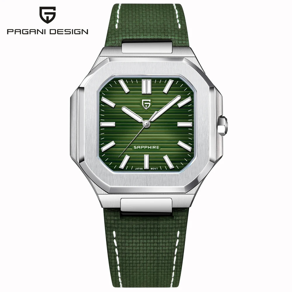 PAGANI DESIGN 2025 watch men's luxury retro quartz men's watch stainless steel sapphire crystal TMI VH31 movement 50m waterproof