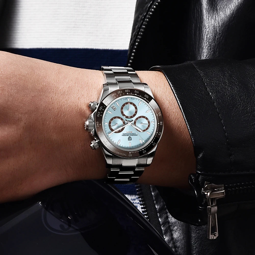 PAGANI DESIGN 2025 New Gold 1644 Men's Watches Top Brand Luxury Mens Quartz Wrist Watch Men Watch Men Sport Chronograph+Gift Box