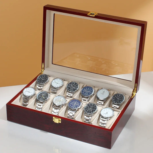 Watch Boxes 2/3/5/6/10/12 Grids Luxury Wooden Watch Organizers  Wood Holder Boxes for Men Women Watches Jewelry Display
