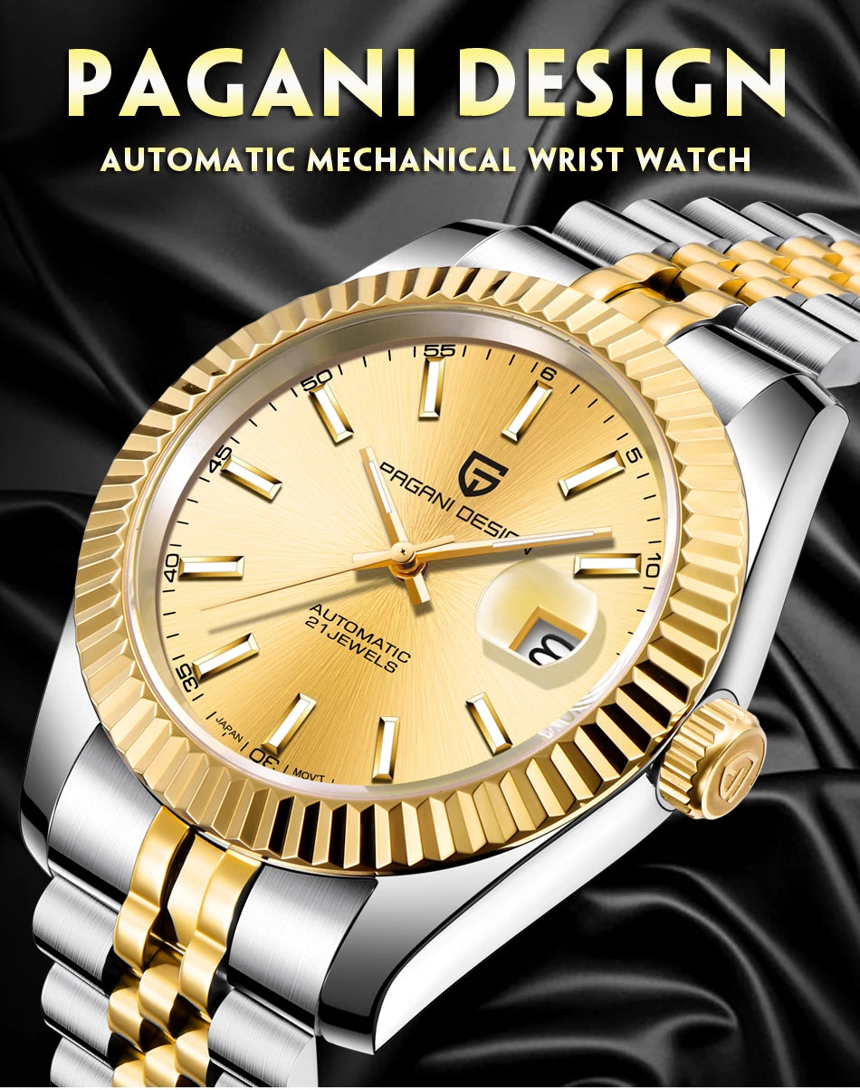 PAGANI DESIGN 2024 New PD-1645 Men's Mechanical Watch Top Brand Luxury  Automatic100M Waterproof Stainless Steel Men's Watch