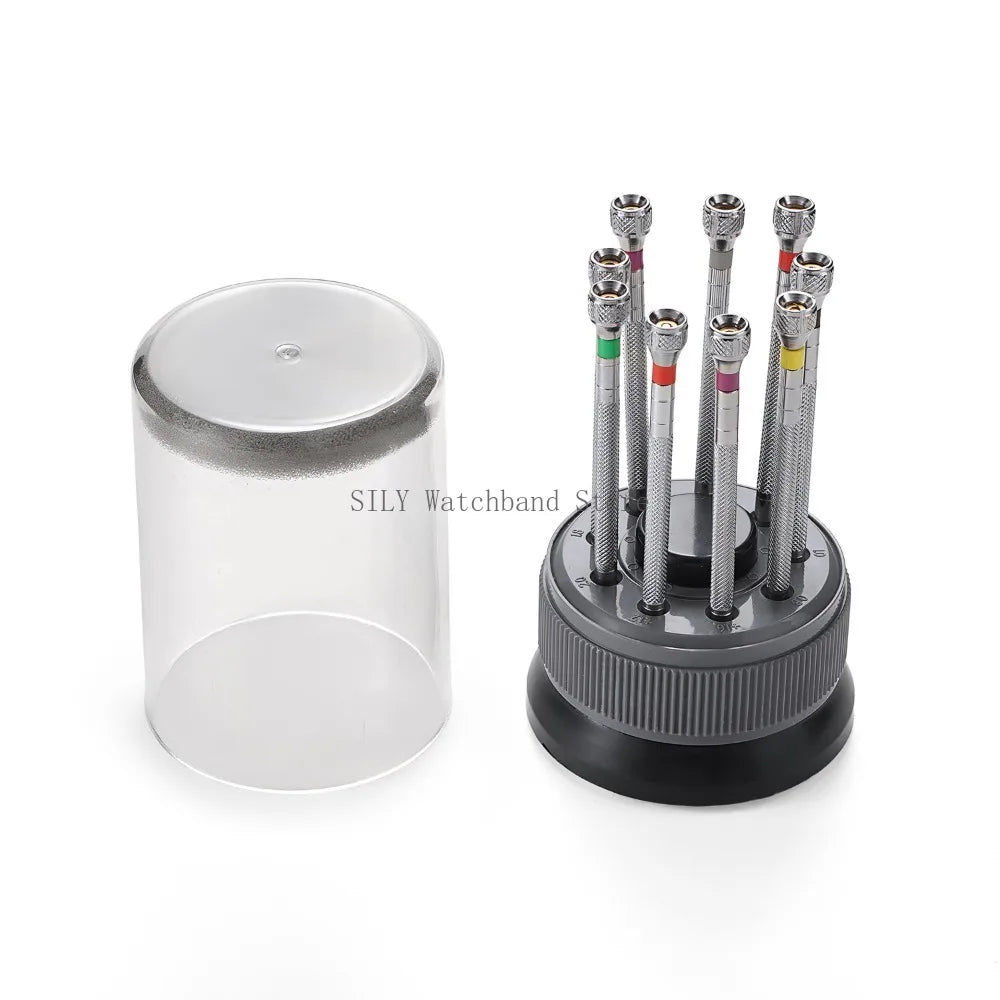Watch Repair Tool Kit for Watchmaker Stainless Steel Precision Screwdriver Set 9pcs Watch Glasses Flat Blade Assort Slotted Tool