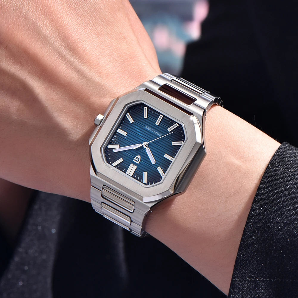 PAGANI DESIGN 2025 watch men's luxury retro quartz men's watch stainless steel sapphire crystal TMI VH31 movement 50m waterproof