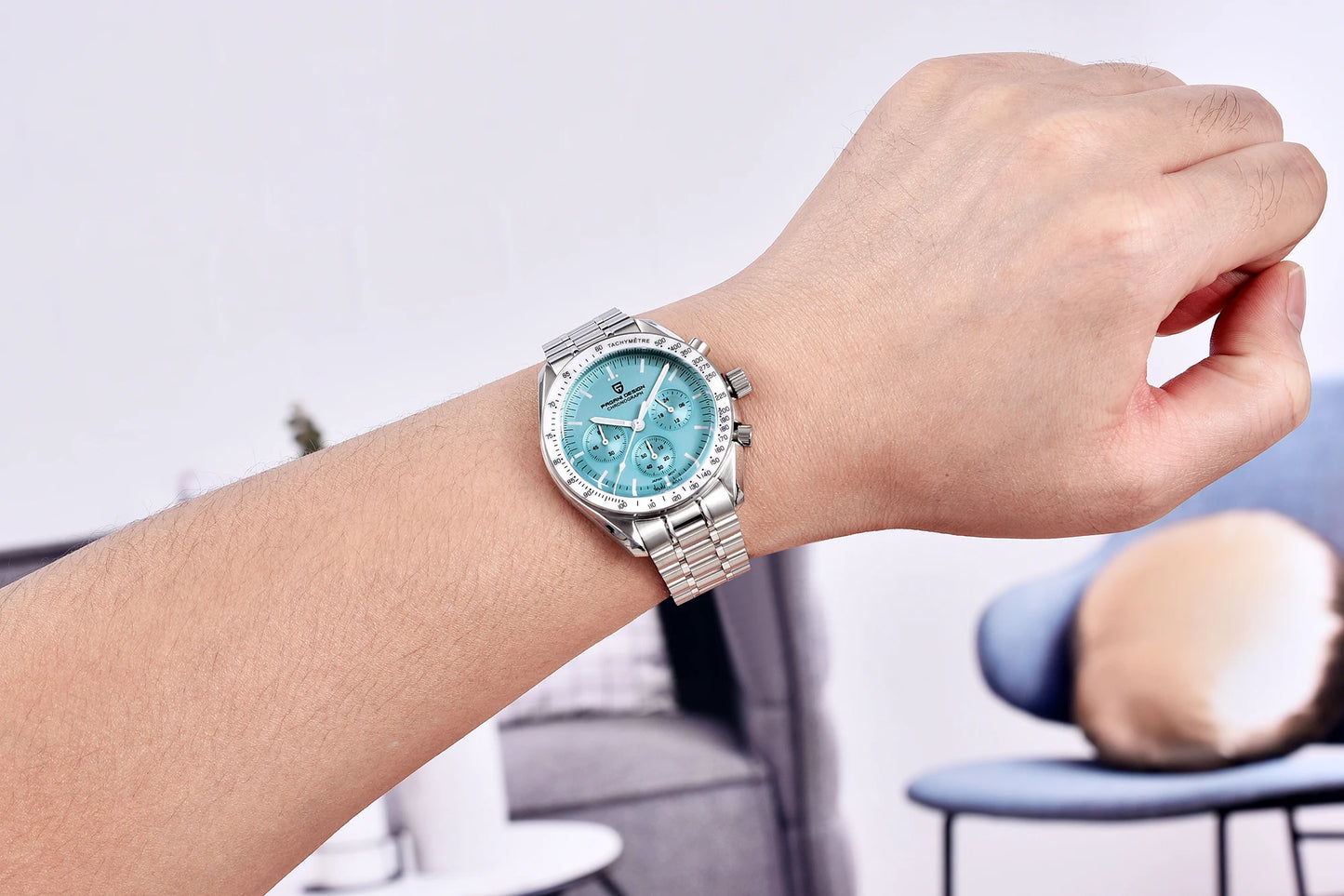PAGANI DESIGN 2025 New Moon Men's Watches Luxury Quartz Watch Man Chronograph VK63 Men Gifts AR Sapphire Mirror Luminous Clock