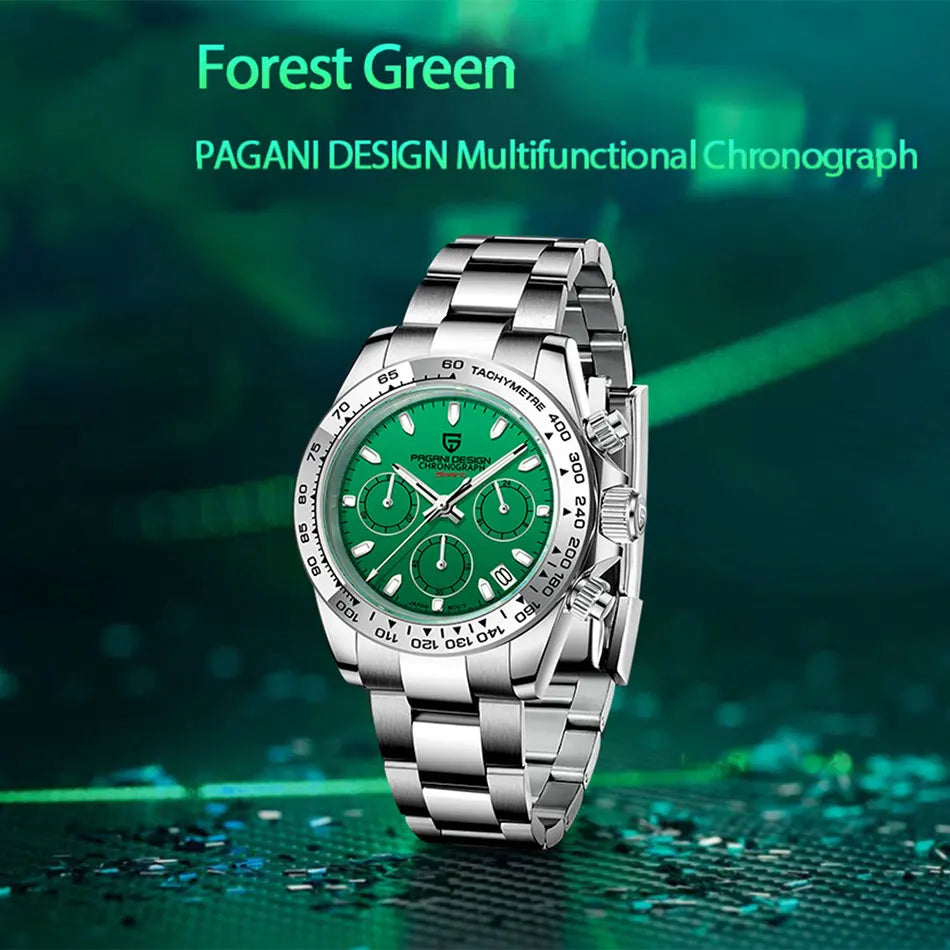 PAGANI DESIGN 2025 New 40mm Men Watch Multi functional VK63 Quartz Chronograph Sapphire Stainless Steel Waterproof Watch For Men