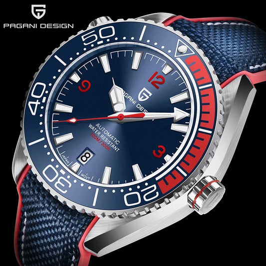 PAGANI DESIGN 42MM Japan movement Men Mechanical Watch 100M Waterproof Sapphire Crystal Ceramic Bezel Men Automatic Wristwatches