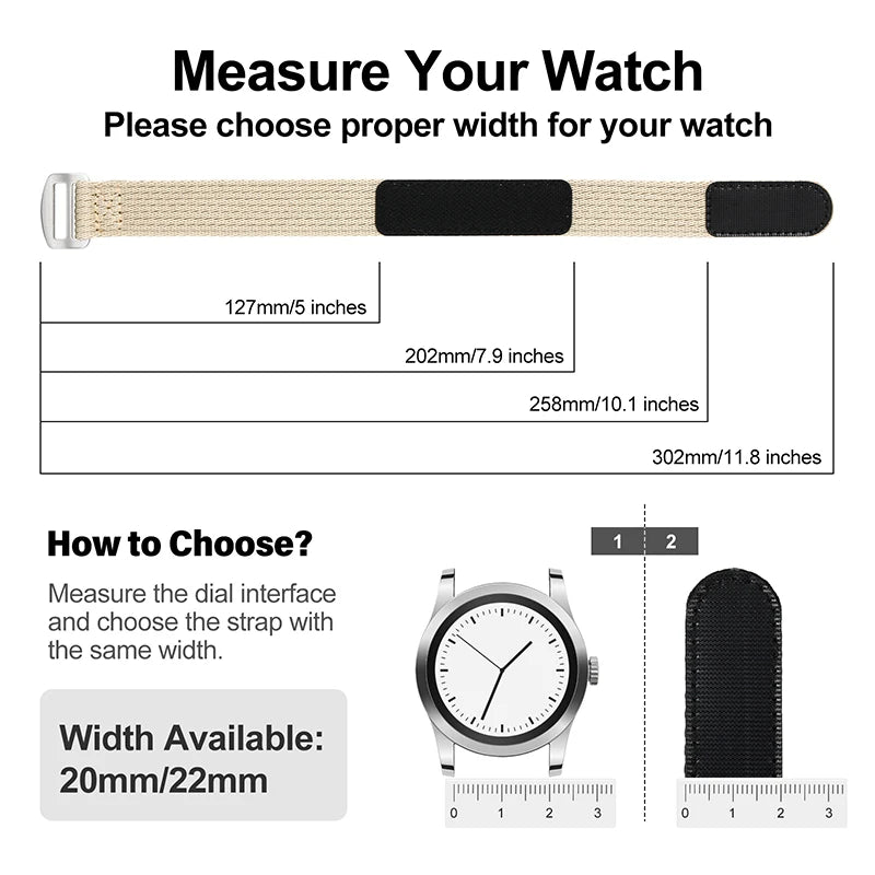 Nylon Watch Strap 20mm 22mm Sports Fabric Wristband Belt Universal Replacement Sport Watch Bands Wristwatch Bracelet