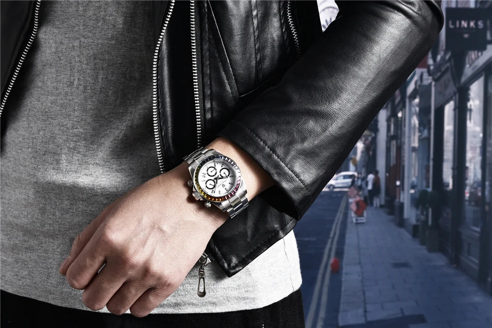 Men's Watch PAGANI DESIGN New Chronograph Quartz Watches For Man Luxury Sapphire Mirror Watches Complete Calendar Men Clock Gift