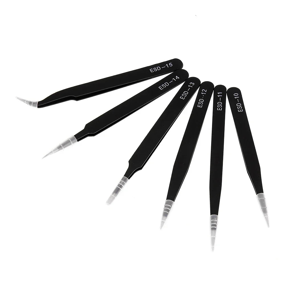 Watch Tweezers Tool ESD Anti-Static Steel  Watches Repair Tool Maintenance Industrial Electronic Tweezer Watchmaker Magnifier