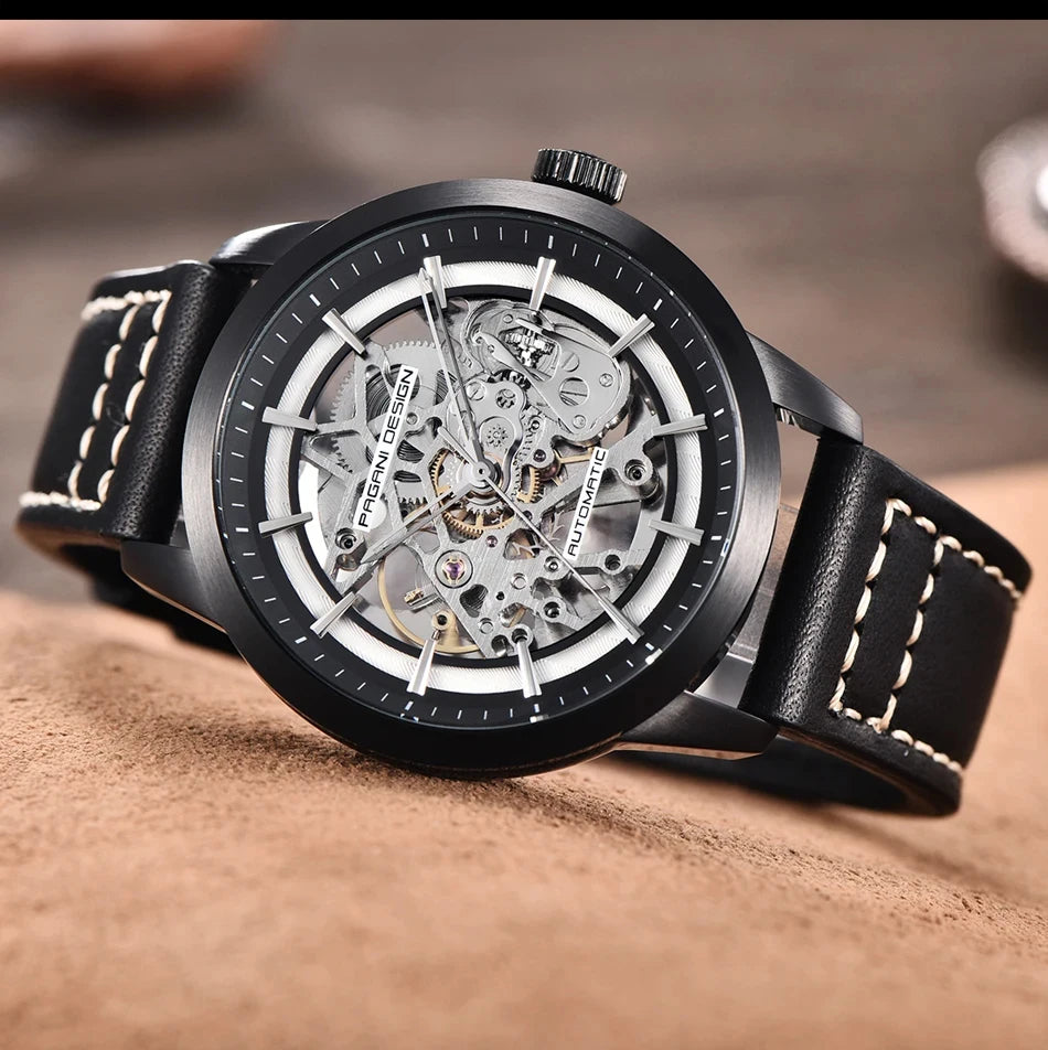 PAGANI DESIGN New Luxury Automatic Mechanical Watch Simple Sports Waterproof Leisure Retro Leather Business Watches for Man