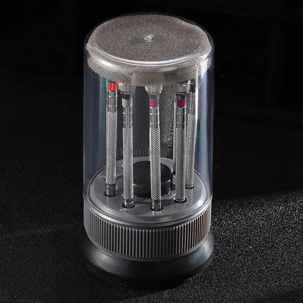 Watch Repair Tool Kit for Watchmaker Stainless Steel Precision Screwdriver Set 9pcs Watch Glasses Flat Blade Assort Slotted Tool