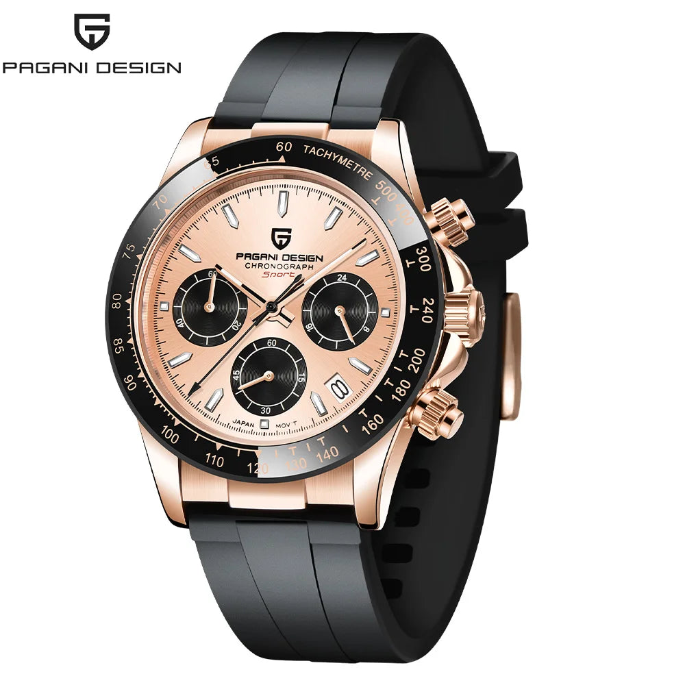 Pagani 2025 latest design men's luxury quartz watch high-quality sapphire glass VK63 fashion men's chronograph 100 m waterproof