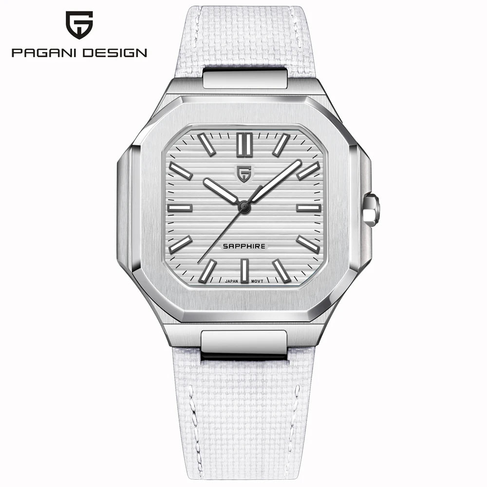 PAGANI DESIGN 2025 watch men's luxury retro quartz men's watch stainless steel sapphire crystal TMI VH31 movement 50m waterproof