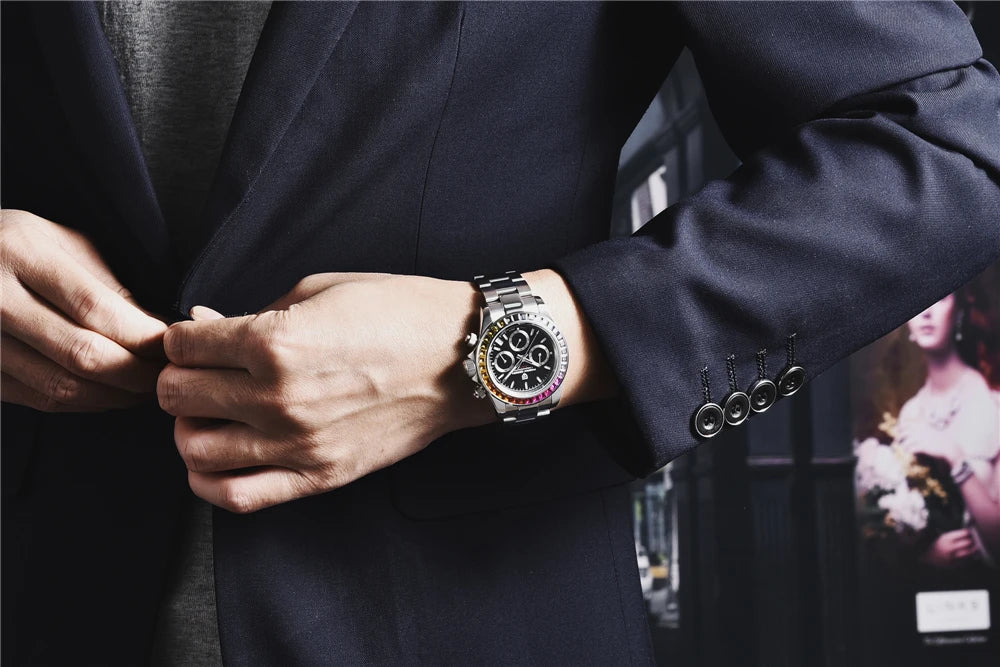 Men's Watch PAGANI DESIGN New Chronograph Quartz Watches For Man Luxury Sapphire Mirror Watches Complete Calendar Men Clock Gift