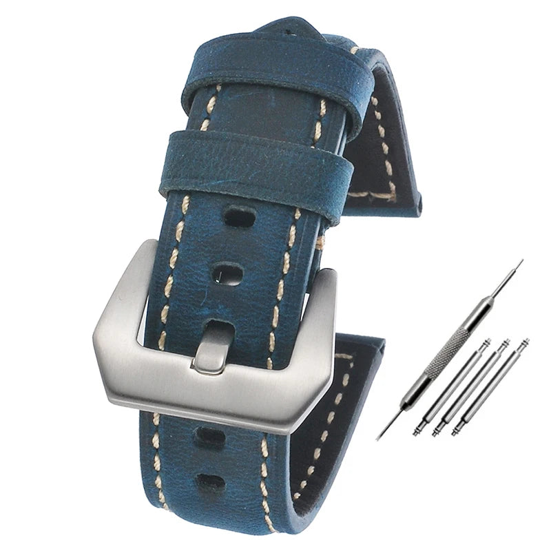 Leather Straps For Panerai Watch Accessories Men's Strap 20mm 22mm 24mm Watch Bands Cowhide Replacement Bracelet