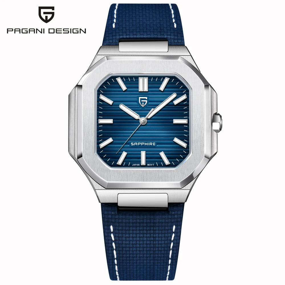 PAGANI DESIGN 2025 watch men's luxury retro quartz men's watch stainless steel sapphire crystal TMI VH31 movement 50m waterproof