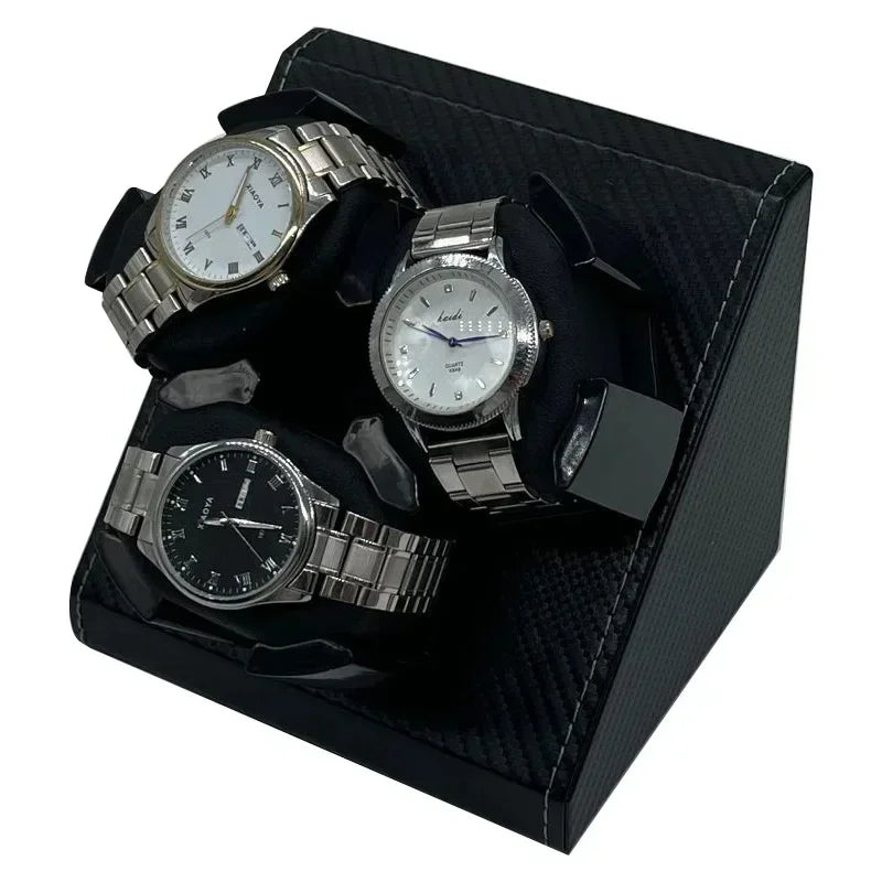 Watch Winder for Automatic Watches Box 3 Watches PU Leather Rotating Storage Display Automatic Winding Universal USB Power 5V1A