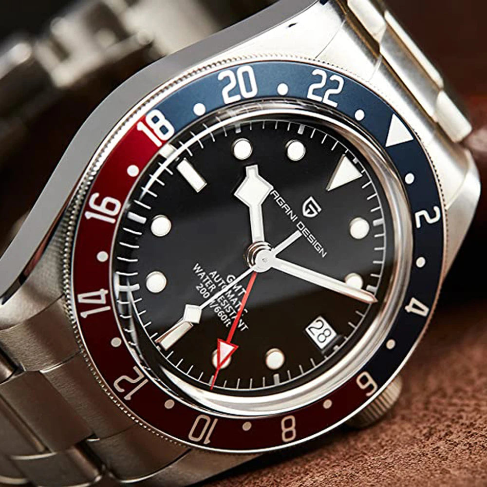 2025 New PAGANI DESIGN GMT Men's Watches Top Luxury Automatic Watch For Man Mechanical Wristwatches AR Sapphire Mirror Luminous