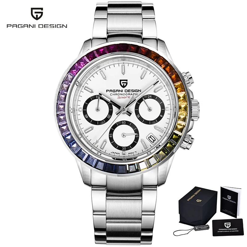Men's Watch PAGANI DESIGN New Chronograph Quartz Watches For Man Luxury Sapphire Mirror Watches Complete Calendar Men Clock Gift