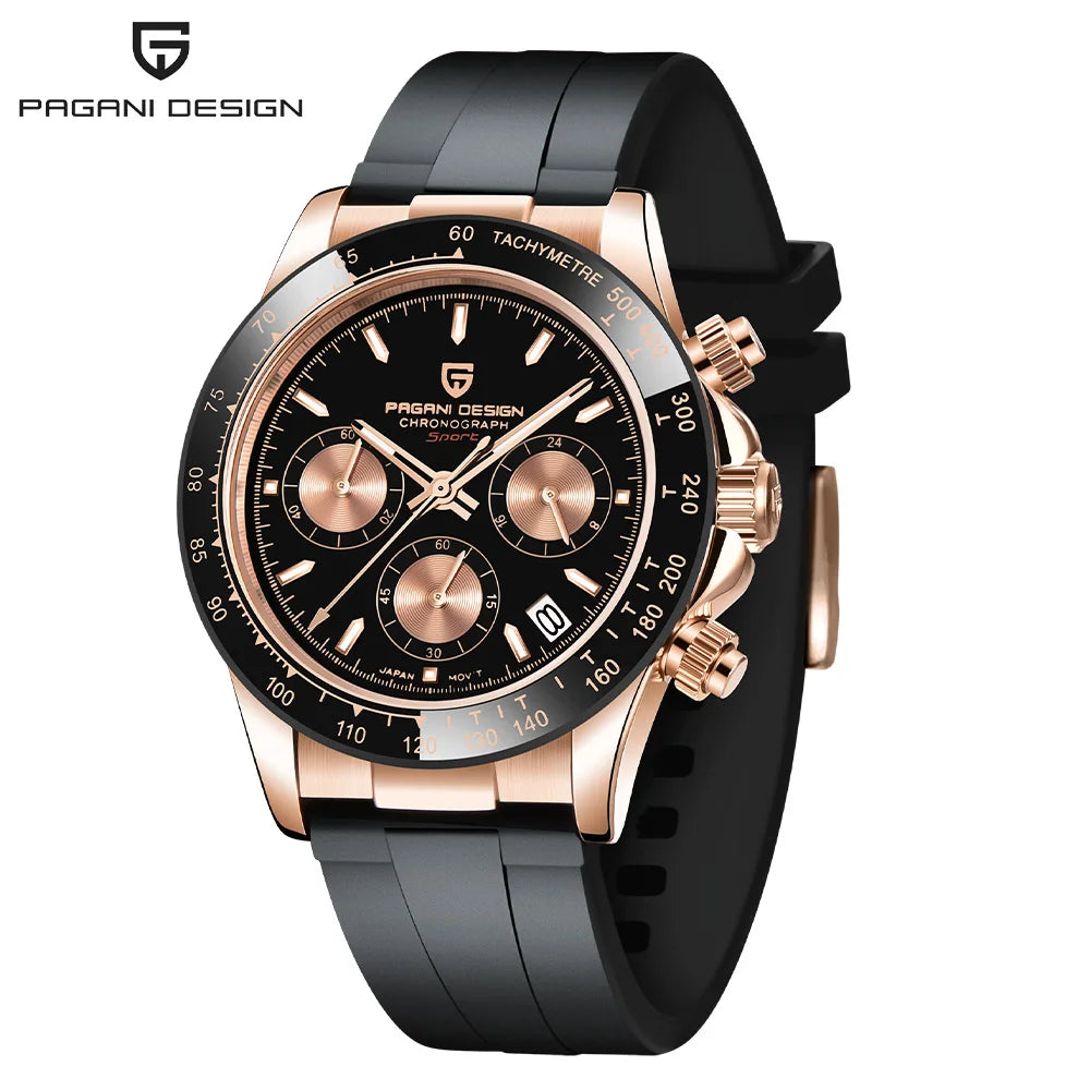 Pagani 2025 latest design men's luxury quartz watch high-quality sapphire glass VK63 fashion men's chronograph 100 m waterproof